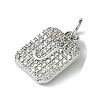 Rack Plating Brass Micro Pave Clear Cubic Zirconia Charms KK-G501-01J-P-2