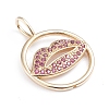 Brass Micro Pave Cubic Zirconia Pendants ZIRC-I042-06G-3