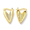 Clear Cubic Zirconia Heart Hoop Earrings EJEW-A095-01G-2