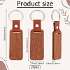 Rectangle Wood Blank Pendant Keychain FIND-WH0016-44-2