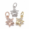 Brass Micro Pave Cubic Zirconia Charms ZIRC-F111-15-1