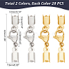 Unicraftale 40Pcs 2 Colors 304 Stainless Steel Lobster Claw Clasps with Cord Ends STAS-UN0047-75-3