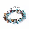 Chip Natural & Synthetic Mixed Stone Multi-strand Bracelets BJEW-JB04393-04-1