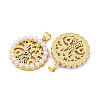 Brass Micro Pave Cubic Zirconia Pendants KK-E108-45G-2