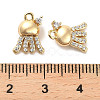 Brass Micro Pave Clear Cubic Zirconia Charms KK-C054-07G-3