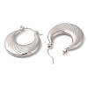 Non-Tarnish 304 Stainless Steel Thick Hoop Earrings EJEW-Z022-08P-2