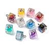 AB Color Resin Cube Pendants RESI-U002-04-1