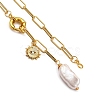 Natural Baroque Pearl Keshi Pearl Lariat Necklaces NJEW-JN03042-18