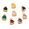 Real 18K Gold Plated Brass Inlaid Cubic Zirconia Charms ZIRC-L100-076G-1