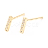 Brass Micro Pave Clear Cubic Zirconia Stud Earrings EJEW-O103-20G-1