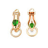 Brass Clear & Green Cubic Zirconia Connector Charms KK-N216-356LG-2