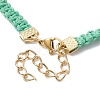 Braided Waxed Polyester Rectangle Link Chain Bracelets BJEW-JB10000-01-4