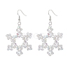 Snowflake Glass Dangle Earrings EJEW-TA00474-1