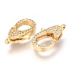 Brass Micro Pave Cubic Zirconia Lobster Claw Clasps ZIRC-O038-22G-2