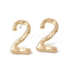 Brass Number Stud Earrings with 925 Sterling Silver Pins for Women EJEW-A077-01B-1