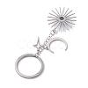 Stainless Steel with Natural Gemstone Pendants Keychain KEYC-JKC00776-M-5