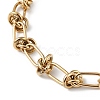 Ion Plating(IP) 304 Stainless Steel Oval & Knot Link Chain Bracelets for Men Women BJEW-G669-17G-2