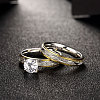 Trendy 316L Titanium Steel Cubic Zirconia Couple Rings for Women RJEW-BB06902-7A-4
