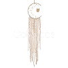 Moon and Owl Woven Net/Web with Macrame Cotton Wall Hanging Decorations PW23021573095-1