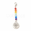 Chakra Theme Natural & Dyed Malaysia Jade Beaded Pendant Decorations HJEW-JM00641-2