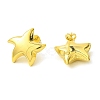 Star Brass Stud Earrings EJEW-L270-25G-2