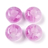 Resin European Beads with Glitter Powder RESI-F055-07C-1