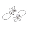 Non-Tarnish Hollow Flower 304 Stainless Steel Dangle Earrings EJEW-B052-01P-2