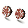 Christmas Printed Wood Stud Earrings for Women EJEW-U025-01G-2