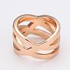 Real Rose Gold Plated Tin Alloy Czech Rhinestone Hollow Wide Band Rings For Women RJEW-BB09730-6RG-4