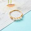 Round Shell Pearl Beads Finger Rings X1-RJEW-TA00001-5
