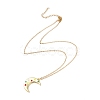 Enamel Crescent Moon with Star Pendant Necklace NJEW-O125-53G-3