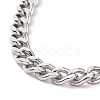 304 Stainless Steel Curb Chain Bracelet for Men Women BJEW-E031-08P-2