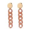 Chunky Acrylic Curb Chain Long Dangle Stud Earrings for Women EJEW-JE04771-5