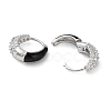 Brass Micro Pave Clear Cubic Zirconia Hoop Earrings for Women EJEW-S234-07P-01-2