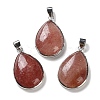 Synthetic Strawberry Quartz Pendants G-B123-05P-01-1