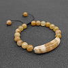 Natural Topaz Jade Bead Braided Bead Bracelets for Women Men LS5537-7-1