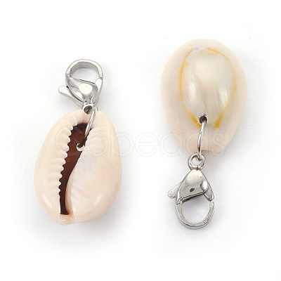 Cowrie Shell Pendant Decorations HJEW-JM00340-1