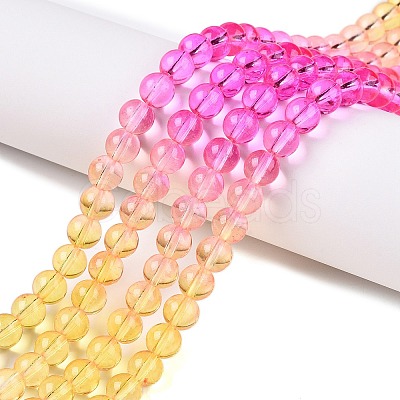 Baking Painted Transparent Glass Beads DGLA-M001-8mm-05-1