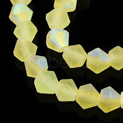 Imitate Austrian Crystal Bicone Frosted Glass Beads Strands GLAA-F029-TM4mm-A21-1