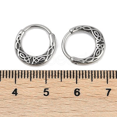 316 Surgical Stainless Steel Hoop Earrings EJEW-G416-36AS-1