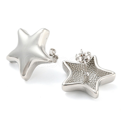 Rack Plating Brass Star Stud Earrings EJEW-P242-05P-1