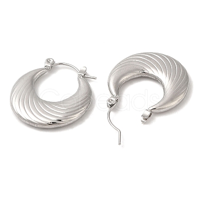 Non-Tarnish 304 Stainless Steel Thick Hoop Earrings EJEW-Z022-08P-1