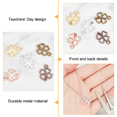 DICOSMETIC 250Pcs 5 Colors Alloy Pendants FIND-DC0001-65-1