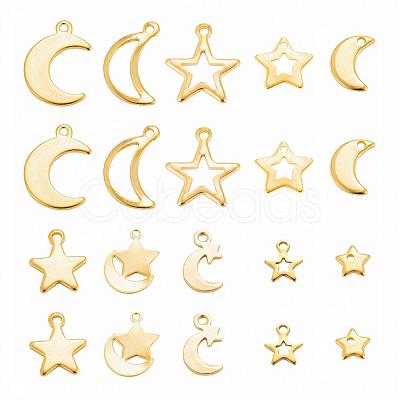 200Pcs 10 Style 304 Stainless Steel Charms STAS-LS0001-40-1