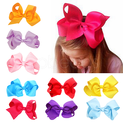 Grosgrain Bowknot Alligator Hair Clips OHAR-Q096-M-1