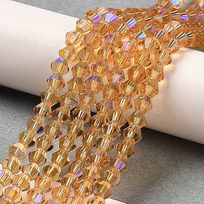 Transparent Electroplate Glass Beads Strands EGLA-A039-T4mm-L18-1