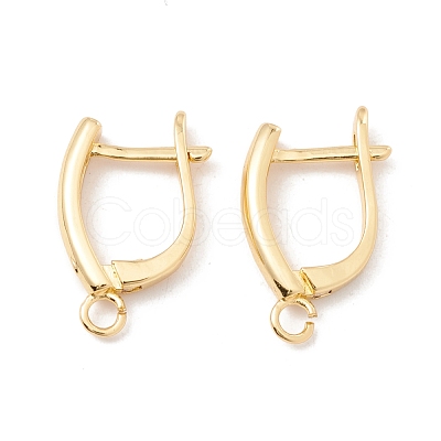 Brass Hoop Earring Findings with Latch Back Closure KK-P217-23G-1