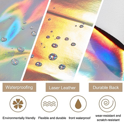 Laser PU Leather Fabric DIY-WH0387-04-1