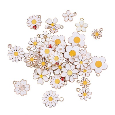 75Pcs 15 Styles Alloy Enamel Pendants ENAM-CJ0001-89-1