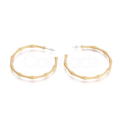 Semicircular Brass Stud Earrings EJEW-E196-15MG-1